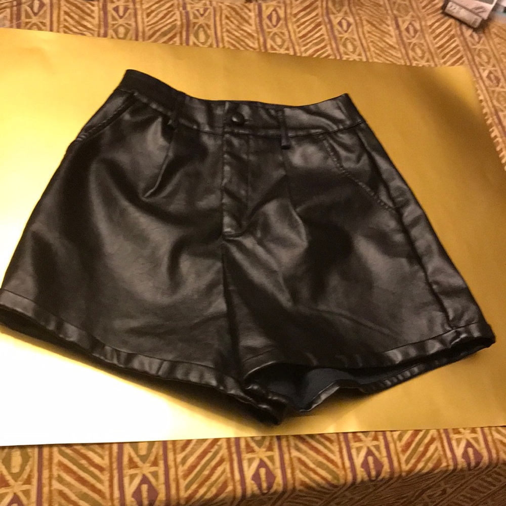 Fashion Union faux leather shorts